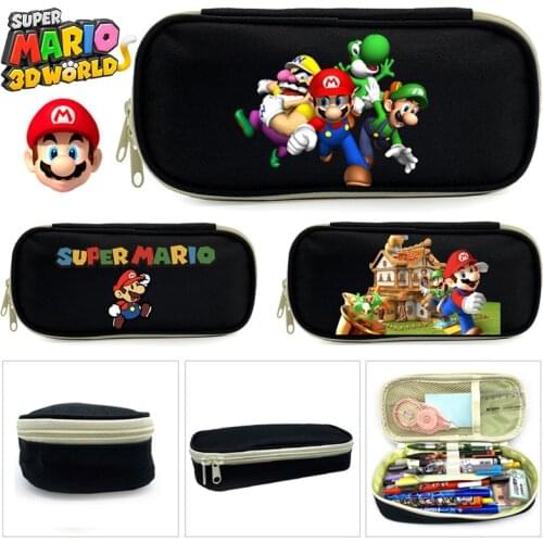 Super Mario Pencill Case School Game Cartoon Pen Bag School Supplies Stationery Schoolbag Thanksgiving Christmas Birthday Gifts