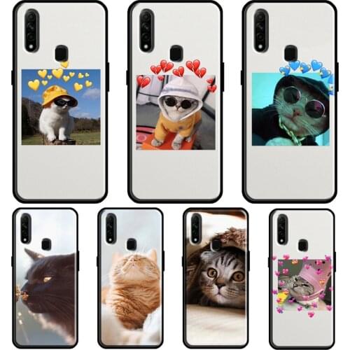 Cute Cat Animals Kitten Case For OPPO A53 A31 2020 A5 A9 A15 A52 A72 A92 A1K A83 A91 A5S Find X3 Pro Reno 2Z Cover
