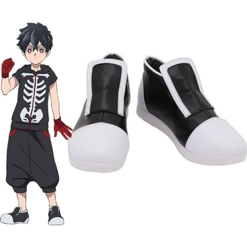 Kemono Jihen Kabane Kusaka Cosplay Shoes Black Boots Custom Made Any Size