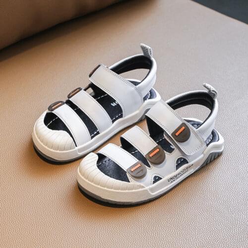 Children shoes Cowhide boy sandals Toddler summer 2021 new childrens casual sandals girls shoes leather beach shoes