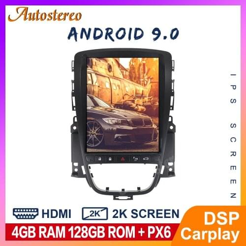 For Buick Hideo 2009-2014 Android 9.0 6Core Vertical Tesla Style Car Audio GPS Navigation Head Unit Multimedia Player Auto Radio