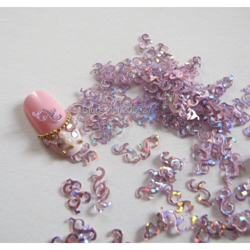 GD5-4 20g/bag Cute Laser Pink Deco Nail Art Shinny Glitter Cute Decoration Nail Art Decoration