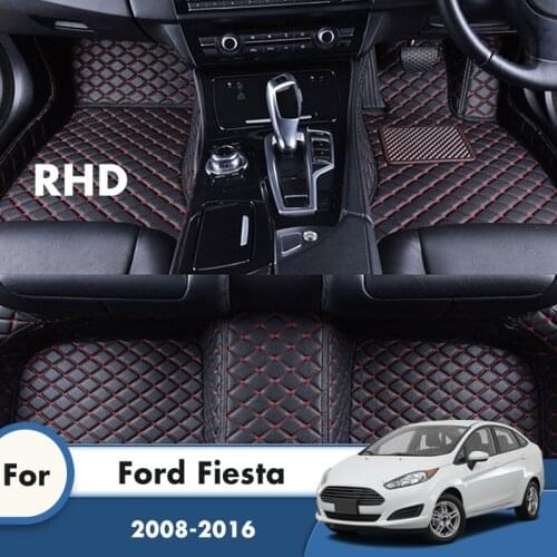 RHD Carpets For Ford Fiesta 2016 2015 2014 2013 2012 2011 2010 2009 2008 Car Floor Mats Leather Custom Auto Interior Accessories