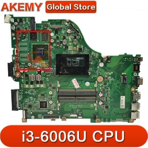 Akemy Laptop Mainboard For ACER Aspire E5-575 i3-6006U Motherboard DAZAAMB16E0 SR2UW N16S-GTR-B-A2 DDR4