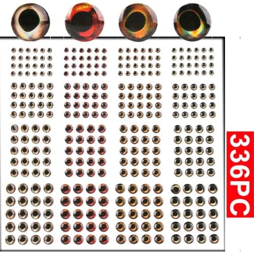 Maximumcatch 336pc Fishing Lure Eyes 4D 3mm 4mm 5mm 6mm Fly Fishing Artificial Fish DIY Eye Making Tackle