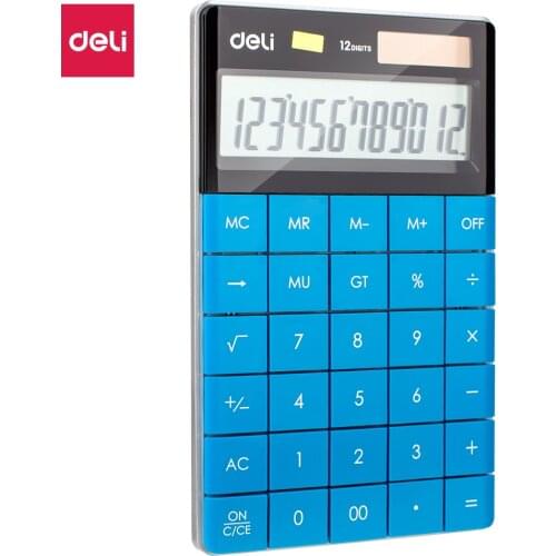 Deli E1589 Desktop Calculator Universal Programer 12 digits dual power fashion style business school supplies office calculators