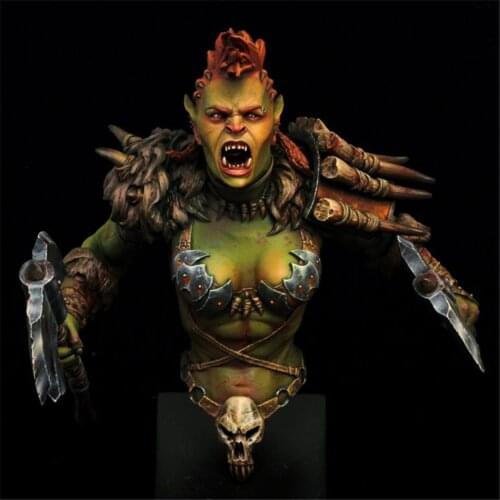 Sci-Fi Orc Warrior Resin Bust 1/12 Assembly Model Figure Resin Kit Bust Colorless Models Self-Assembled Toys