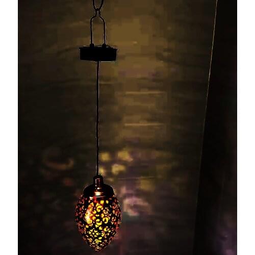 Ip55 Waterproof New Solar Led Lights Hollow Shrink Lampshade Design Solar Hanging Lamp Garden Decoration Outdoor