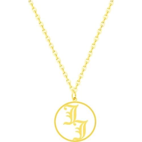 Gothic Personalized Name Necklaces Pendants Long Chain Maxi Colar Women Bijoux Femme Best Friend Custom Jewelry Old English Name