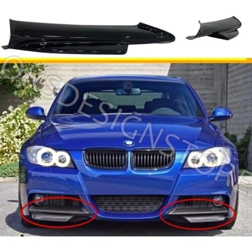 For BMW E90 M Tec 3 Series 2004 2005 2006 2007 2008 2009 ( Not for LCI )Front Bumper Lip Splitter Flap Corner Piano Glossy Black