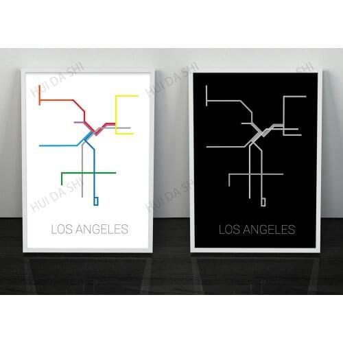 Los Angeles Subway Map Poster | Los Angeles Tube Map | Los Angeles Art | Room Decor | Los Angeles Map | Minimal Poster Art