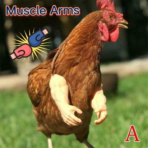 Chicken Decor Muscle Arms Gag Gifts Funny Chicken Fist Dinosaur Claw For Halloween Party Pet Decoration Accessories