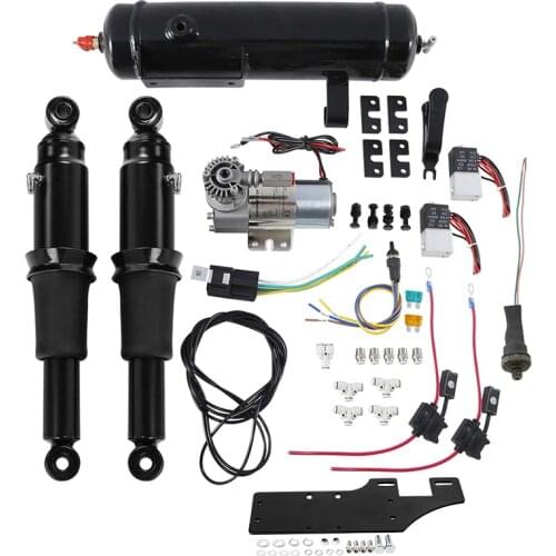 Motorcycle 12V Rear Air Ride Suspension Air Tank For Harley Touring Road King Street Glide Electra Glide 1994-2021