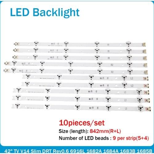 1set=20pcs LED strip For LG 42'' TV 6916L-1683B 6916L-1685B 6916L-1682A 6916L-1684A 42LB700V 42LB671V 42LB720V 42LB730V 42LB690V