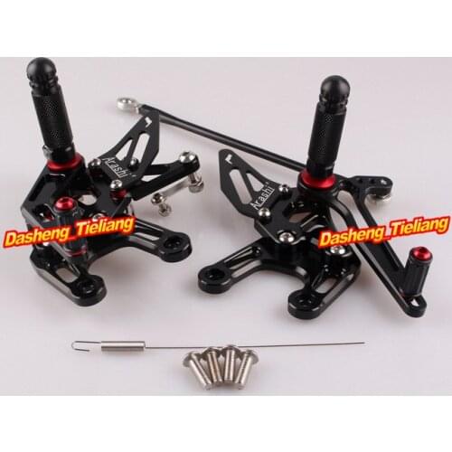 Motorcycle Adjustable Rearset Rear Set Footpegs for Kawasaki Ninja ZX10R 2008 2009 2010 Black Aluminum Alloy