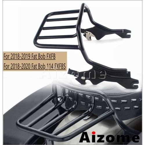 1x Motorcycle Detachable Rear Carrier Steel Support Luggage Racks for Harley 2018-2020 Fat Bob 114 FXFBS 2018-2019 Fat Bob FXFB