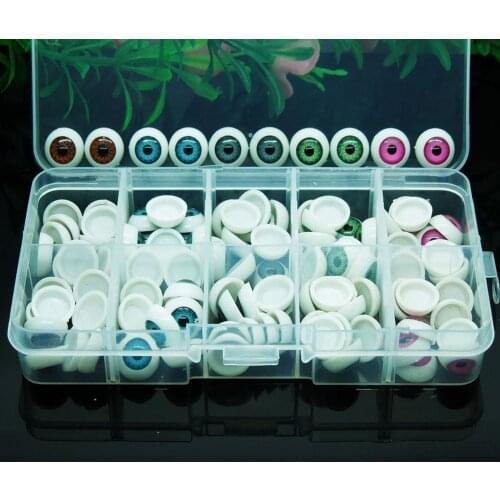 100pcs/Box Half Round Plastic Doll Eyes Mix color BJD EYES, Doll Dollfie Eyes Eyeballs Wholesale 12mm