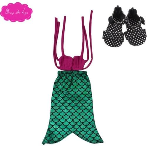 18 inch Girls doll swimsuit print bathing suit + cap bikini with shoes American newborn dress toys fit 43 cm baby dolls c172