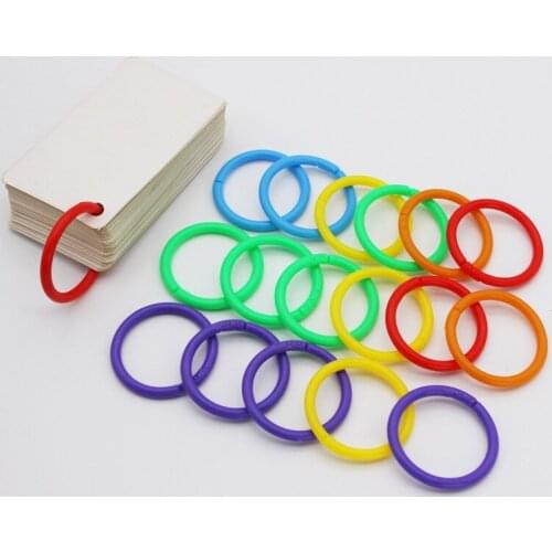 50pcs Binder Ring Loose-leaf Binder Ring Plastic Ring Puncher Ring Buckle Ring Removable Binding Notebook Binder Plastic Ring