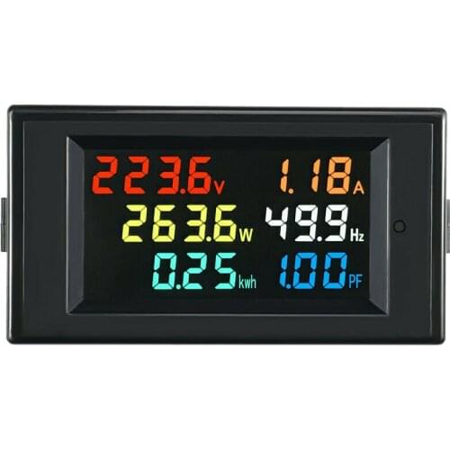 6 in 1 AC Monitor D69-2058 AC Digital Voltage and Current Power Frequency Factor Electricity Meter Multi-Function Power Monitor