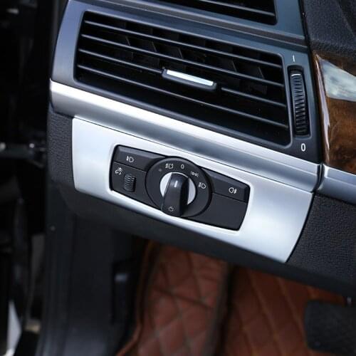 ABS Chrome Car Headlight Switch Decoration Frame Trime For BMW X5 E70 2008-2013 Car Accessories
