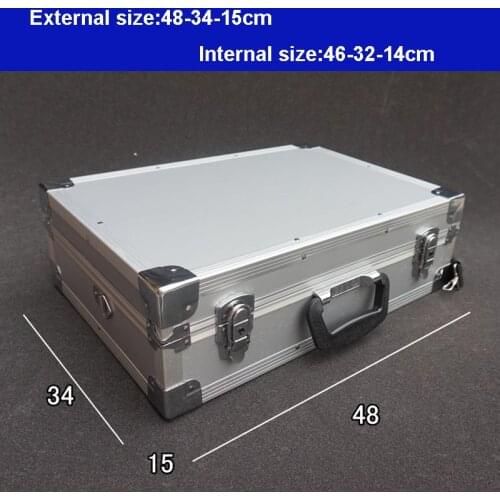 Aluminum Tool case suitcase toolbox password box File box Impact resistant safety case equipment Instrument remote control box