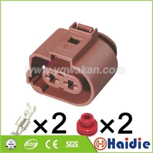 Free shipping 2sets 2pin 6.3series VW Fan plug waterpfoof female wire connector 3B0 973 752 A 3B0973752A