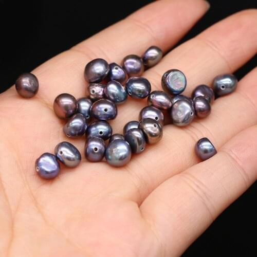 20pc Natural Pearl Beads Black Loose Hole Bead for Trendy Jewelry Accessories Making DIY Necklace Earrings Crafts for Women