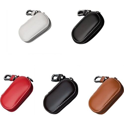 Key Case Multi-function Leather Key Case Car Key Bag For Faraday Cage Keyless Entry Key Fob Pouch, Car RFID Key Security Accesso