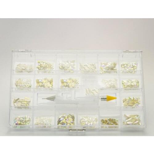 2000Pcs(20 Shapes ) Nail Art Diamond- Crystal Collection AB Glass Nail Gems Multi-Shape Nail Art jewelry Set for DIAMOND NAILS