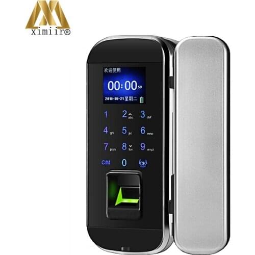 Good Quality Fingerprint Glass Door Lock With Card And Remote Control Fingerprint Door Lock XM-100 Frameless Glass Door Lock