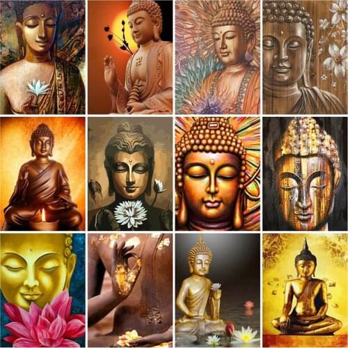 HUACAN Pictures By Number Buddha Kits Home Decoration Painting By Number Religion HandPainted Art Gift