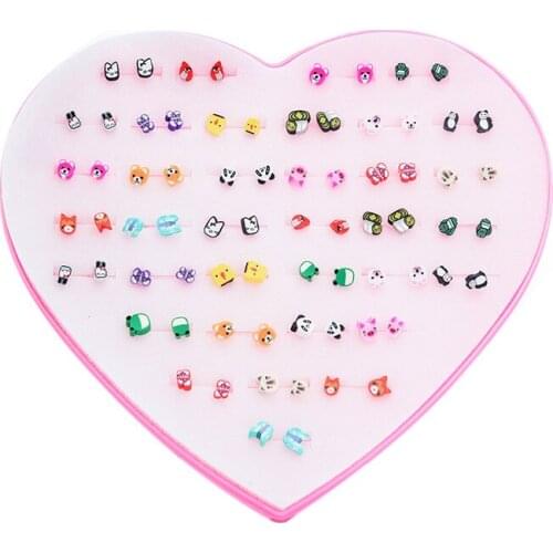 ISINYEE 36 Pairs/set Cute Small Animal Insect Stud Earring Sets For Girls Kids 5mm Tiny Resin Earrings Jewelry Christmas Gifts