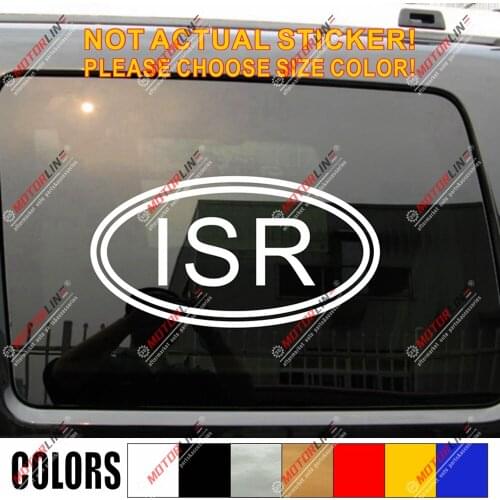 ISR Israel Country Code Oval Decal Sticker Car Vinyl pick size color no bkgrd
