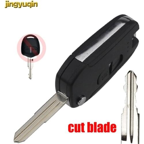 Jingyuqin Cut Blade Modified Flip Remote Car Key Case Shell Fob For Mitsubishi Pajero 2 Buttons Replacement Car Accessories