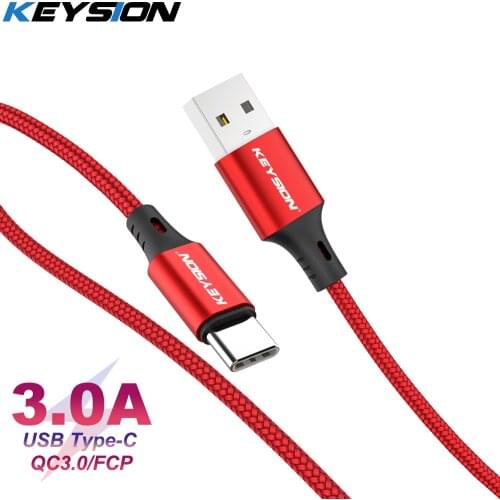 KEYSION 3A USB Type C Cable Quick Charging Wire for Samsung S9 Xiaomi USB C Data Cable Fast Phone Charger Cord Type-C USB Cable