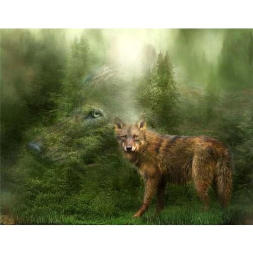 New Wolf Picture With Rhinestones Mosaic Unfinished DIY Diamond Embroidery 3D Diamond Painting Cross-Stitch Needlework A5683R