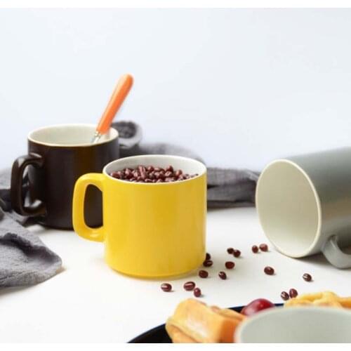 Candy Color Ceramic Matte Mark Cup Simple Office Water Cup Cappuccino Coffee Cup Nordic Breakfast Cup