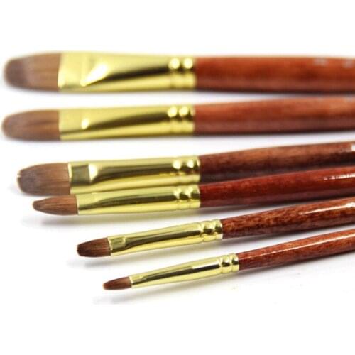 6pcs/Set tribute Article weasel hair painting brush gouache painting pen artist oil painting brushes acrylic brush Art Supplies