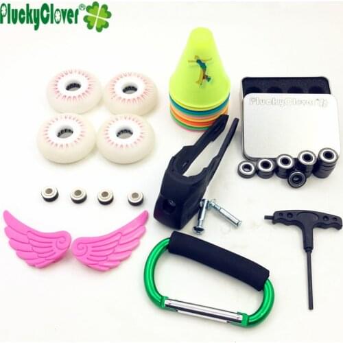 Inline Skates Shoes Parts Combo ~~~ 608rs Inline Skates Bearing 8mm Skating Wings Brake Bracket Block Hook Tools Skate Pile Cup