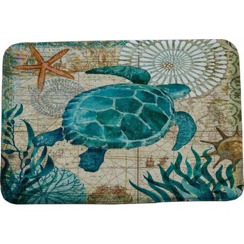 Marine Style Sea Turtle Octopus Door Mat Floor Carpet for Living Room Indoor