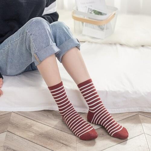 Cotton Striped Socks For Women Fashion High Tube Female Sports Socks Streetwear 2021 Autumn Winter Casual Cute Long Crew Socks