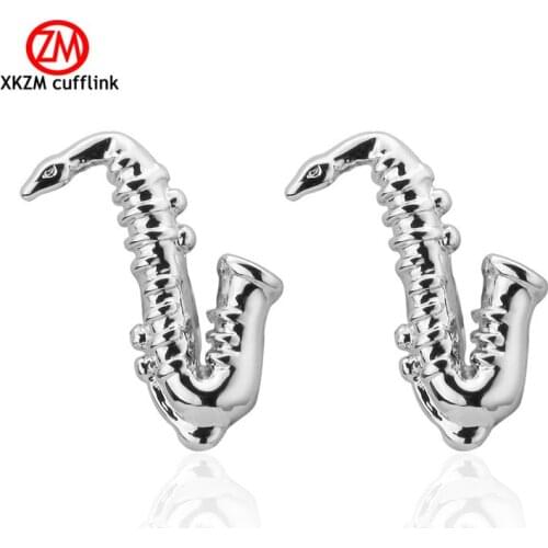 Newest silvery sax Cufflinks High Quality for Mens Shirt Wedding Party Cuff Links The Bake Lacquer Cuff Button Accessories