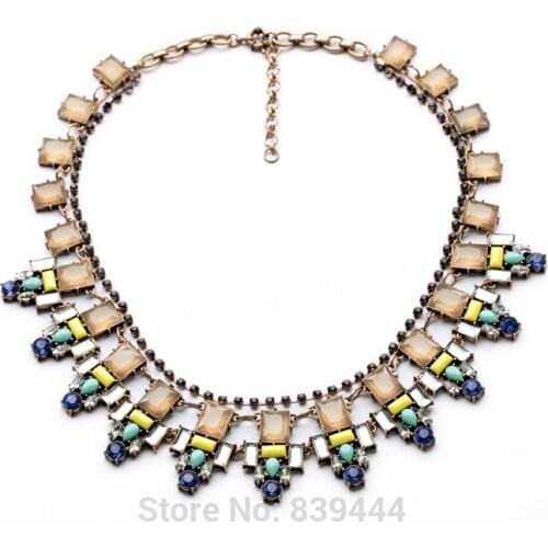 New Arrival Jewelry Elegant Accessories Elegant Lady Geometry Light Blue Choker Necklace Charms