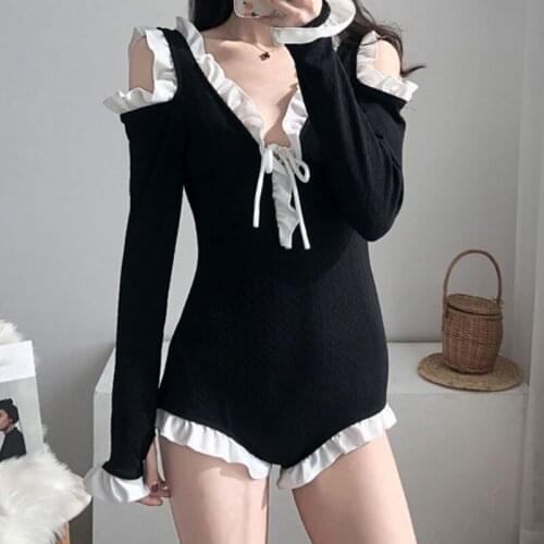 FFYLEN swimsuits 2021 new swimsuit womens long sleeve one-piece slim