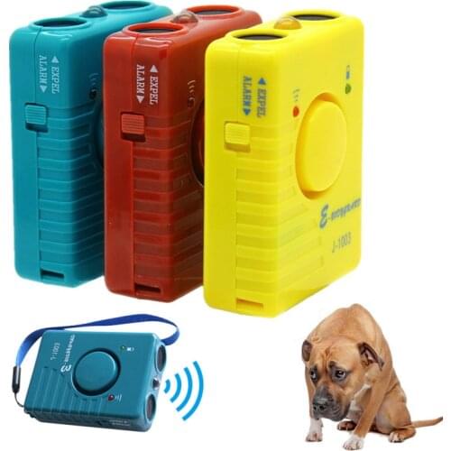Rechargeable LED Ultrasonic Dog Training Repeller Pet Dog Anti Barking Stop Bark Repeller Trainer With Alarm Mode Flashlight