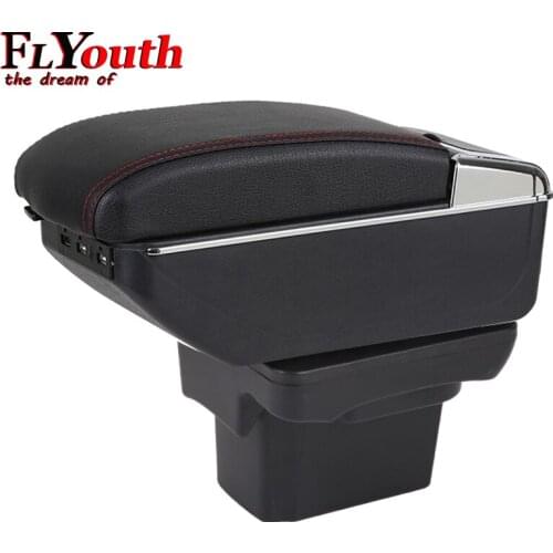For Chevrolet Cruze 2009-2014 Car Armrest Box USB Charging Heighten Double Layer Central Store Content Cup Holder Ashtray