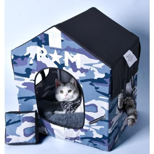 Pet Dog&Cat camping Tent Furniture House Blue Color,Soft Dog Bed Tent For Small Dogs To Medium Dog,Dog Cat camping House