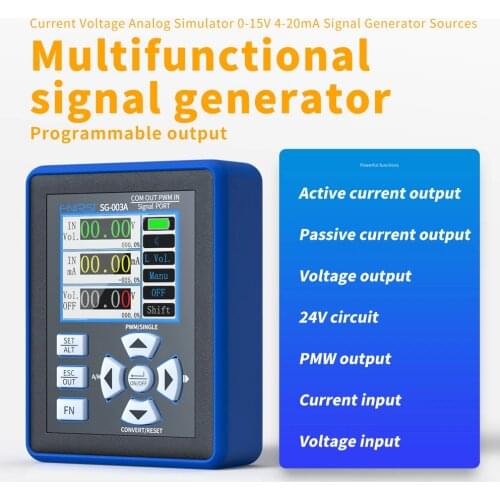 FNIRSI SG-003A Signal Generator 0-10V Adjustable Current Voltage Simulator 4-20mA Sources Transmitter Calibrator Transmitte