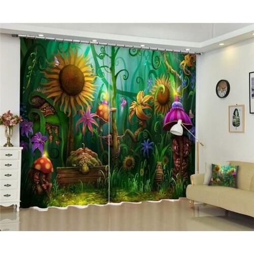 Fairy tale world Window Blackout 3D Curtains set For Bed room Living room Office Hotel Home Wall Decorative Drape tapestry